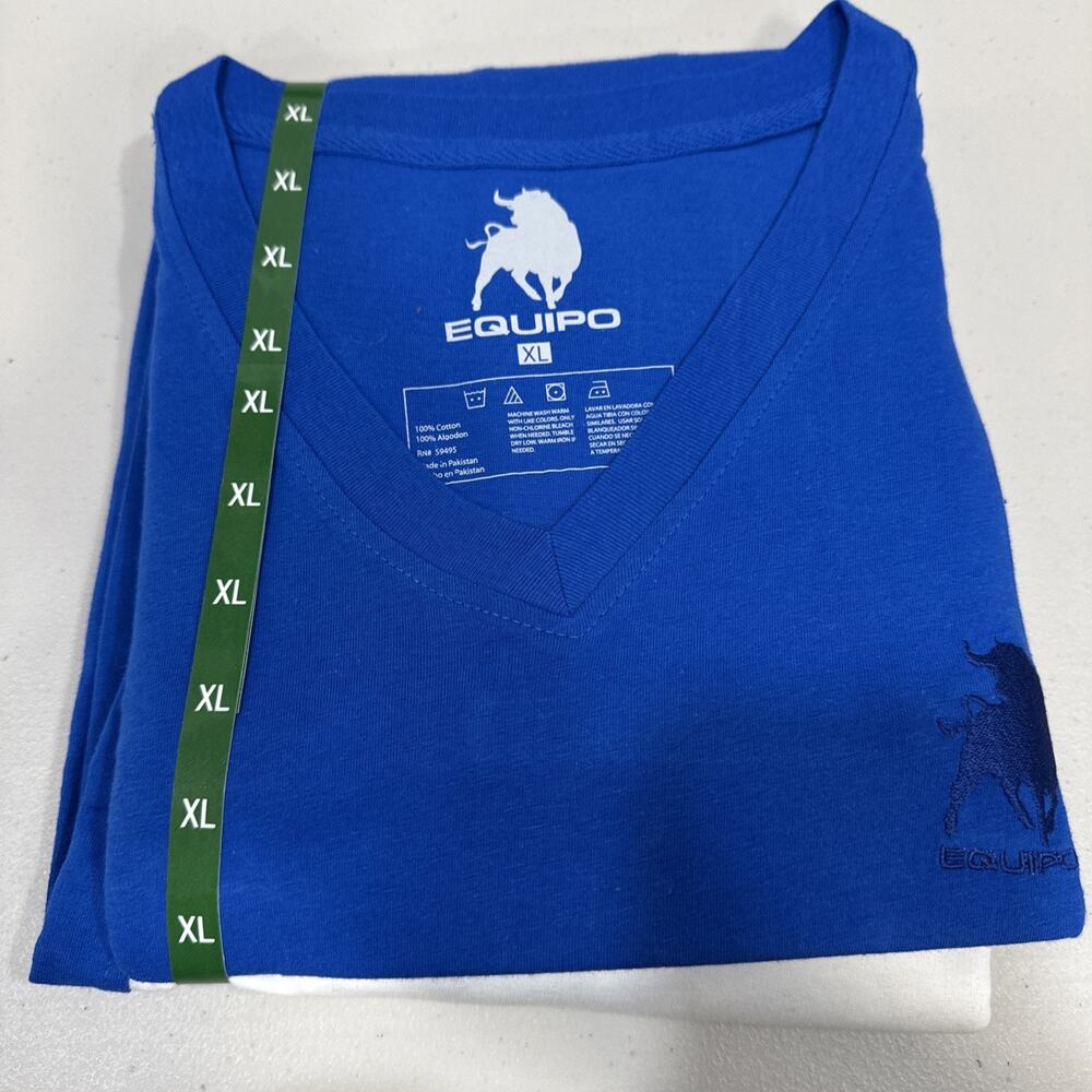 Equipo Men Loungewear Set Sz XL Blue Shirt And White Short